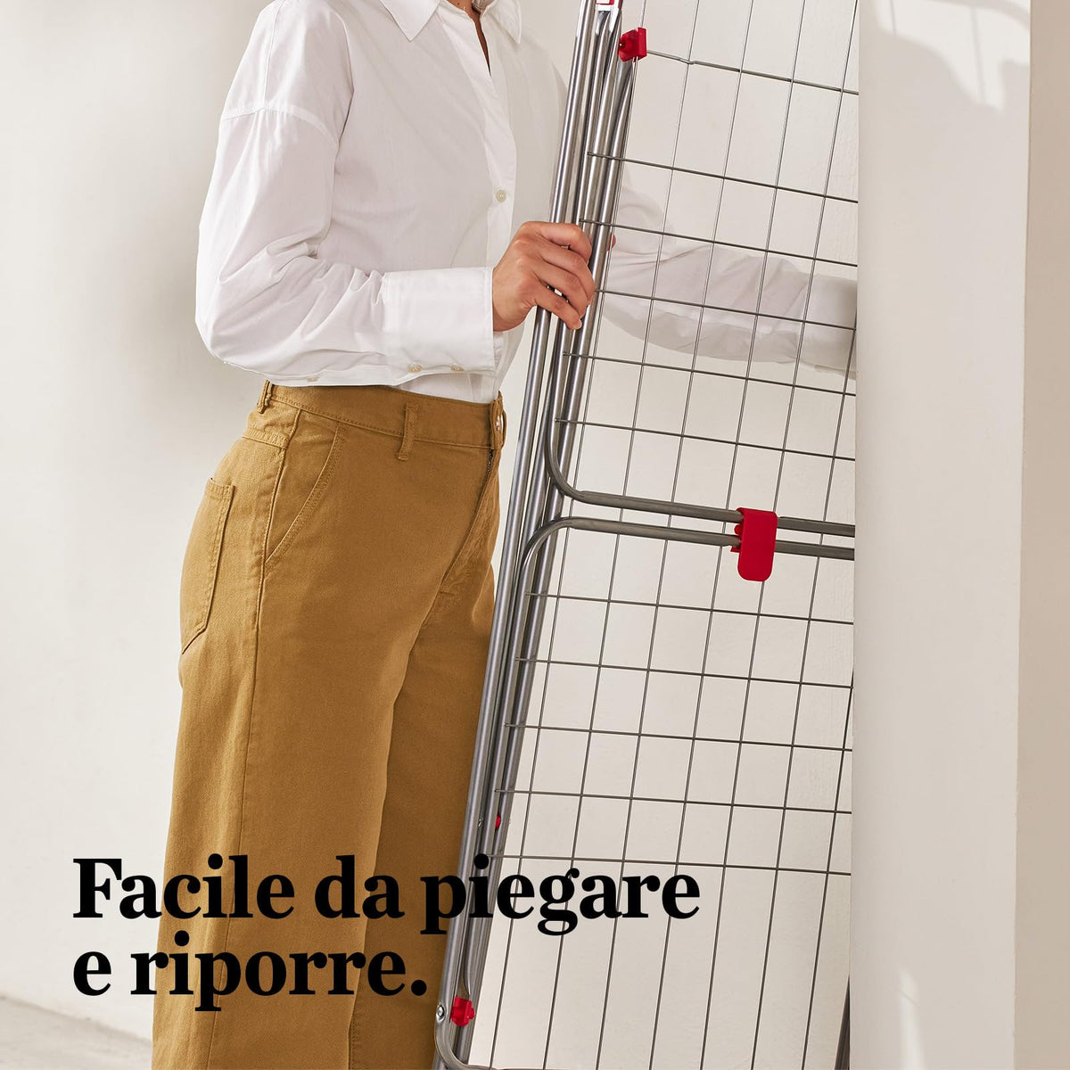 Rayen Tendedero Plegable con Alas 19 m, 177 x 54 x 107 cm, Secador de Ropa de Acero para Interior y Exterior, Antideslizante con Sistema de Bloqueo, Gris y Blanco
