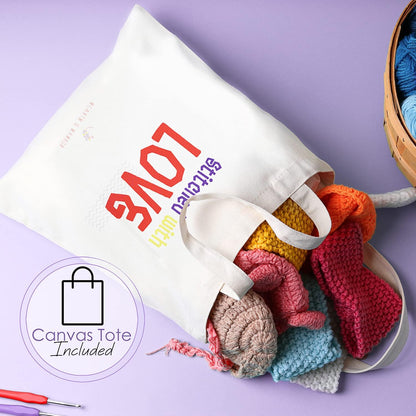 Juego de 73 piezas de ganchillo con ganchos de ganchillo, paquete premium que incluye bolas de hilo, agujas, kit de accesorios, bolsa de lona y mucho más, paquete de iniciación para niños y adultos, principiantes, profesionales.
