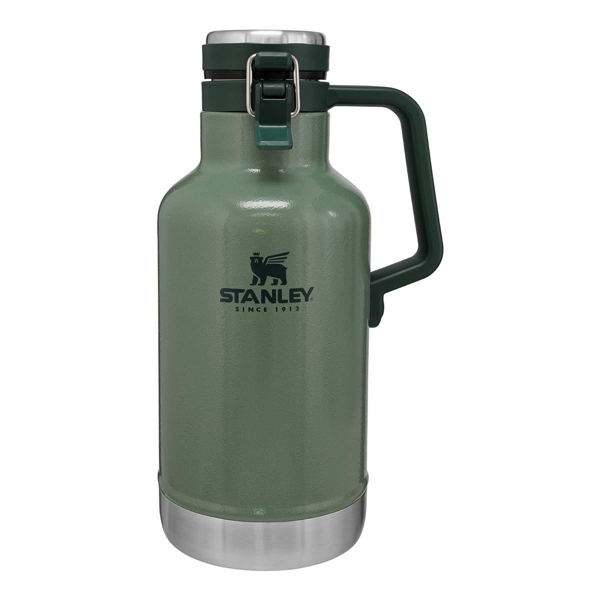 Stanley Cromador clásico fácil de verter de 60 onzas, aislado mantiene la cerveza fría y carbonatada, hecho con interior de acero inoxidable, revestimiento exterior duradero y tapa a prueba de fugas, mango fácil de transportar