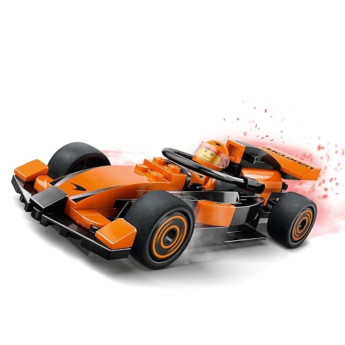 LEGO® City Piloto de F1® con Auto McLaren Juguete de construcción de minivehículo, Juego de Carreras con minifigura para niños y niñas Desde 6 años, Regalo Divertido 60442