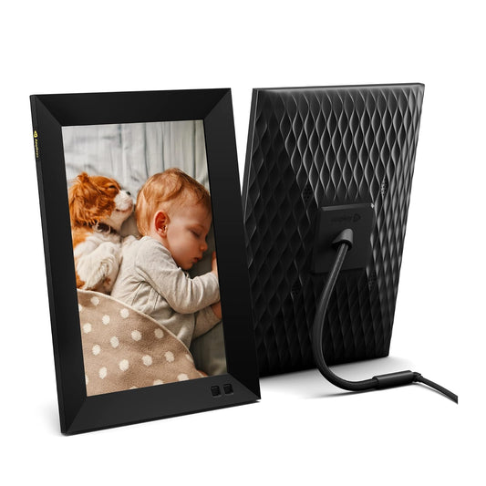 Nixplay W10F - Marco de fotos (10,1 pulgadas, con visualización HD 1280 x 800 HD, sensor de movimiento y 10 GB de almacenamiento en línea, visualización y comparte fotos a través de la aplicación móvil Nixplay), color negro