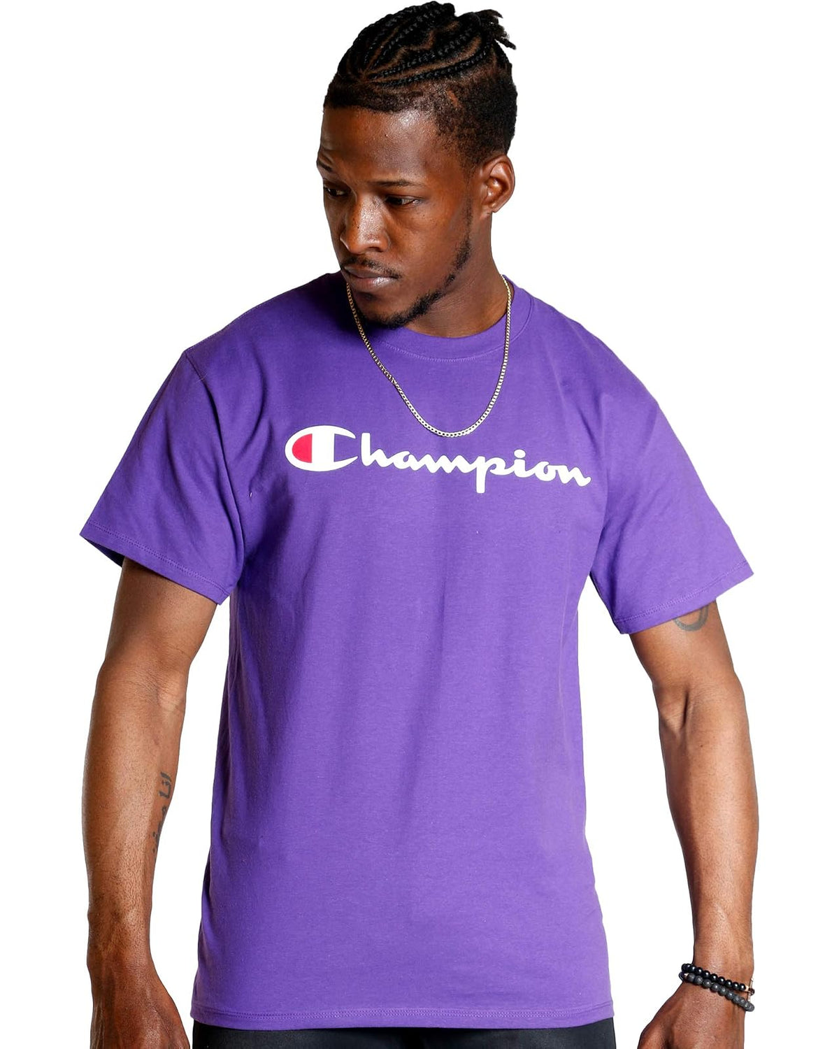 Champion LIFE Playera Cuello Redondo para Hombre - XL - Purple-Y06794