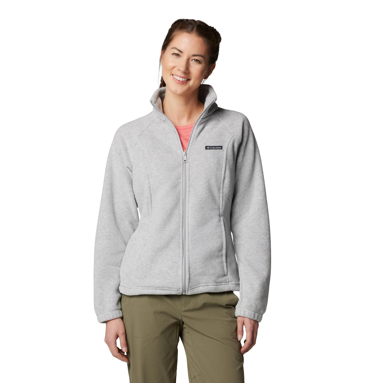Columbia Benton Springs Chamarra de Forro Polar para Mujer - G Petite - Jaspeado gris cirrus