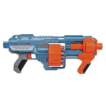 NERF Elite 2.0 Shockwave RD-15 - Lanzador de Juguete Adaptable con 30 Dardos