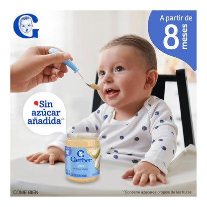 Gerber Papilla Etapa 3, A Partir de 8 Meses, Adicionado con Vitamina C, Pera, Paquete de 12 Frascos de 170 g c/u