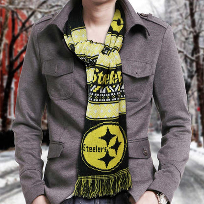 NFL JTNFL-3041-PI Bufanda para Invierno Steelers Unisex Adulto, Color Negra, Unitalla