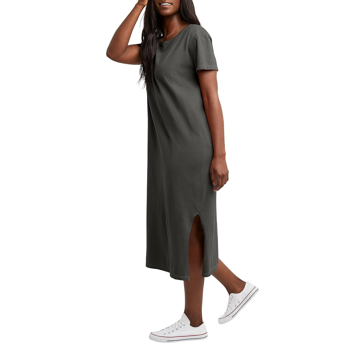 Hanes Vestido Midi teñido Comfortwash para Mujer Vestido Informal para Mujer