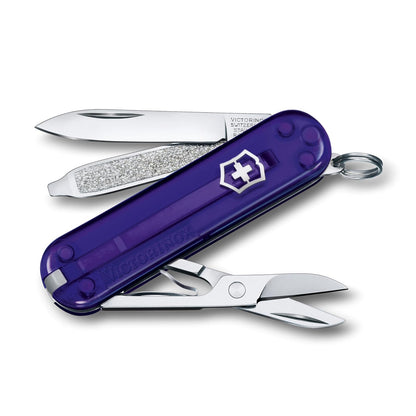 Victorinox Navaja Classic Colors, 7 Usos, Cupcake Dream, 58 mm | Herramienta plegable compacta de 58 mm incluye tijeras, lima de uñas, destornillador y pinzas. Escamas ABS duraderas en - índigo persa