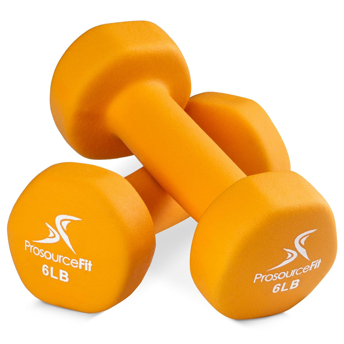 ProSourceFit Set de 2 Mancuernas de Neopreno, 1-12 lb - ProSource Discounts Yellow-2lb - Anaranjado