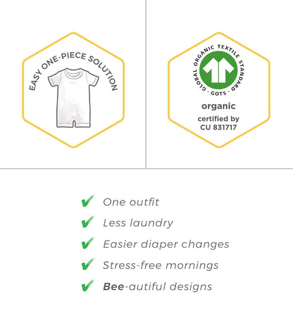 Burt's Bees - Kimono orgánico de una pieza para bebé, Sudadera con capucha de zinc., 6-9 meses