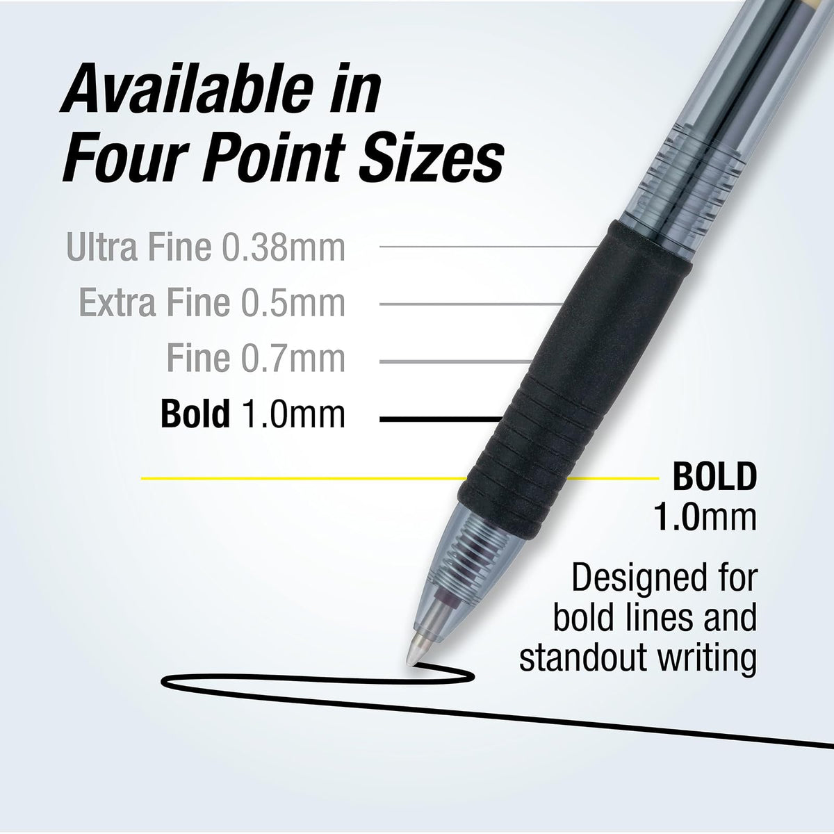 Pilot G2 Premium Bolígrafos De Gel 1.0 Mm | Negro, puntas negras, 14, paquete de 1