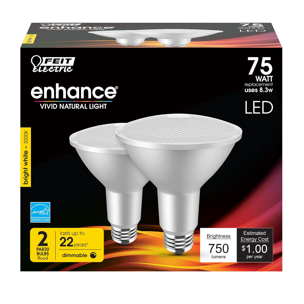 FEIT ELECTRIC PAR30LDM/930CA/2 75W PAR30 LED lámpara de proyección