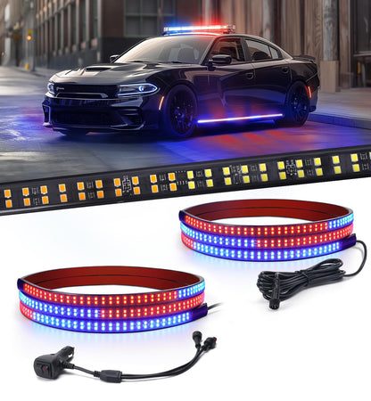 Xprite Luces LED Estroboscópicas para Estribo 70 Pulgadas 864 LED - Red&Bue