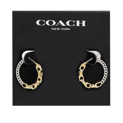 COACH - arete pequeños de aro de metal mixto