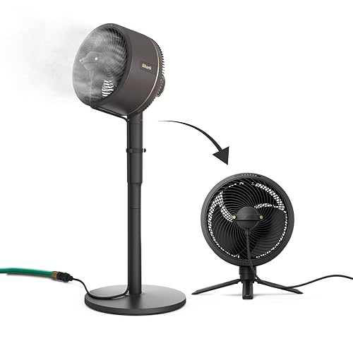 SHARK, Ventilador FlexBreeze, Portátil, Inalámbrico y con Cable, Batería de Hasta 24 h, Transformable, Silencioso, Interior y Exterior, Control Remoto, Accesorio de Nebulización, Color Gris, FA222