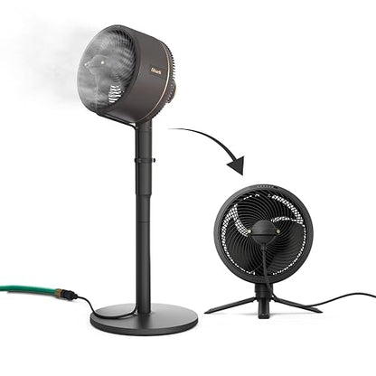 SHARK, Ventilador FlexBreeze, Portátil, Inalámbrico y con Cable, Batería de Hasta 24 h, Transformable, Silencioso, Interior y Exterior, Control Remoto, Accesorio de Nebulización, Color Gris, FA222