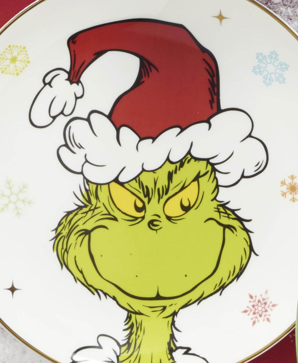 Lenox 898094 Merry Grinchmas Platos decorativos, juego de 4 | porcelana, apto para lavaplatos, microondas | también ideal como plato de postre de Navidad para ensalada o pan