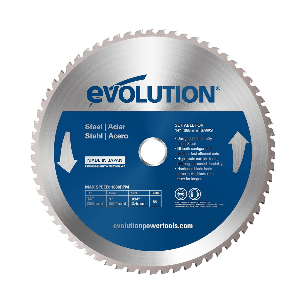 Evolution Power Tools Hoja de Sierra de Corte para Metal - 10 Inch - 52-Tooth