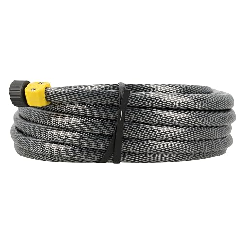 Surtek M12T15P Manguera para jardín tramada gris con conector plástico 1/2", 15 m