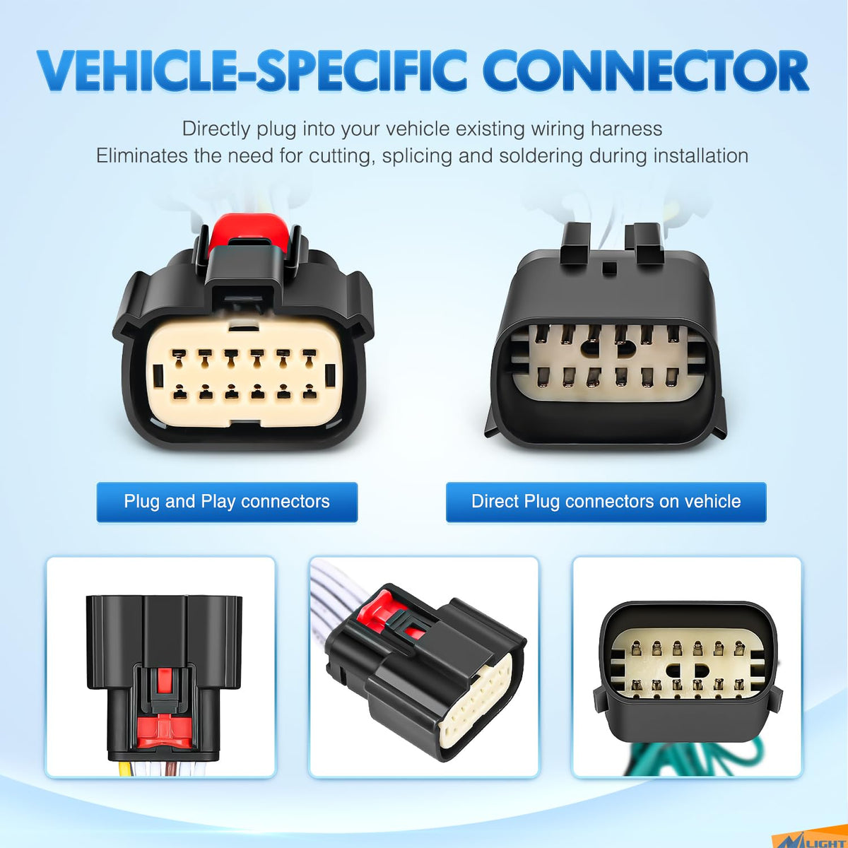 Nilight Kit de arnés de cableado de Remolque de 4 vías 56407 para el Lado del vehículo, arnés de Cable de Remolque JL Personalizado Compatible con Wrangler JL 2018-2023 y Gladiator 2020-2023, 2 años