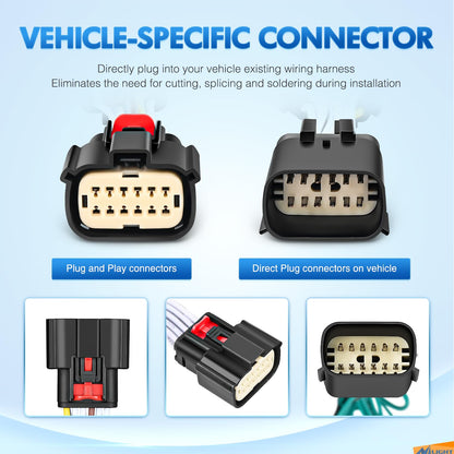 Nilight Kit de arnés de cableado de Remolque de 4 vías 56407 para el Lado del vehículo, arnés de Cable de Remolque JL Personalizado Compatible con Wrangler JL 2018-2023 y Gladiator 2020-2023, 2 años
