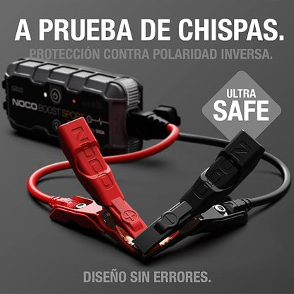 NOCO Boost GB20: Arrancador de batería de Auto 500A – Booster de Litio portátil 12V, Power Bank y Cables para Pasar Corriente – para Motores a Gasolina de hasta 4.0 litros
