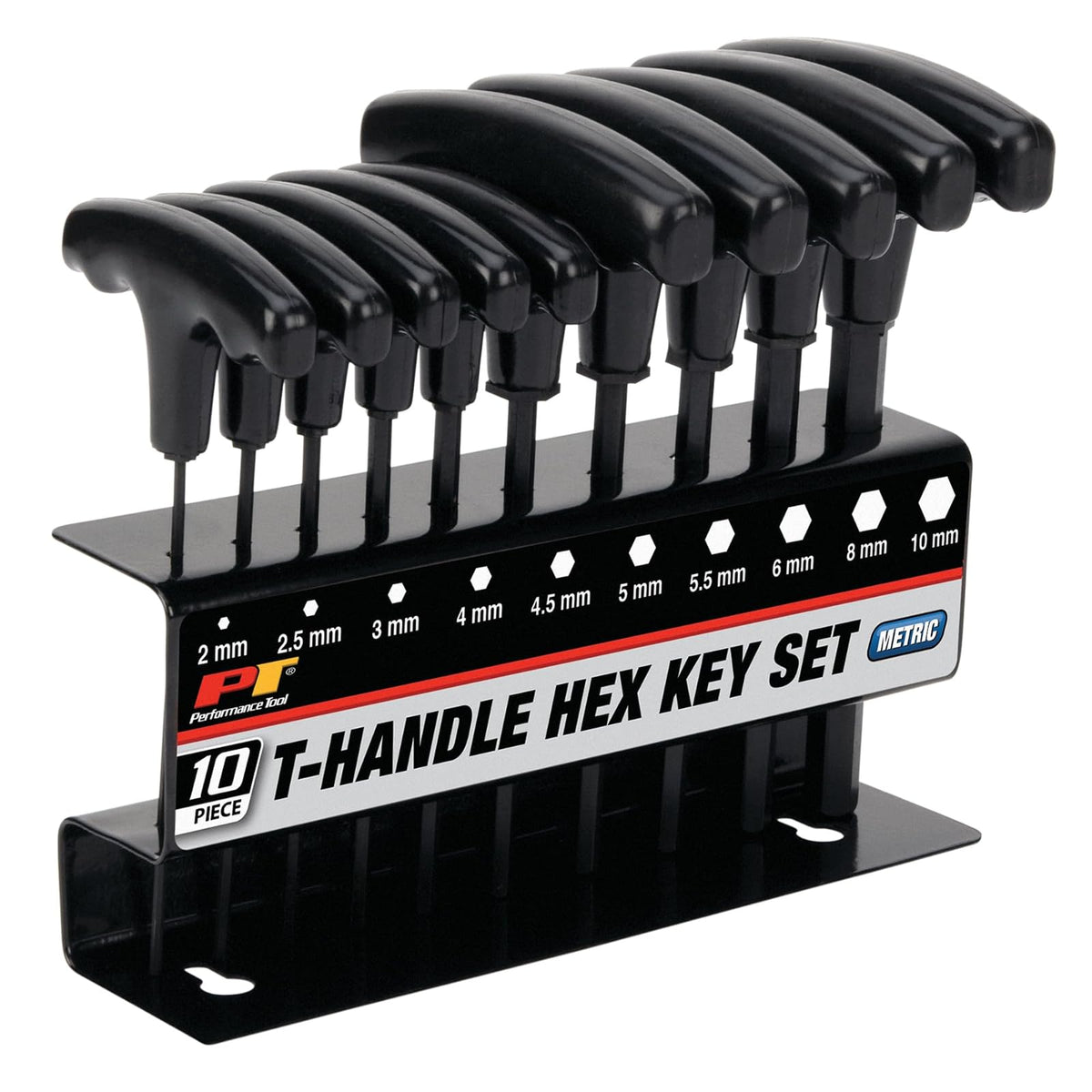 Performance Tool Juego de Estrellas con Mango en T W80275, 10 Piezas, Negro - Star T-Handle Set, OS