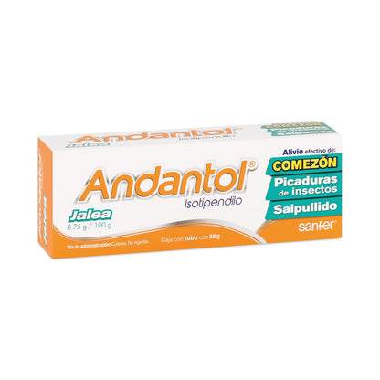 Andantol Jalea, 25gramos | El anticomezón, alivia comezón sin importar su origen, picaduras e irritaciones, desde los 20 min, hasta 8 h, +12 años