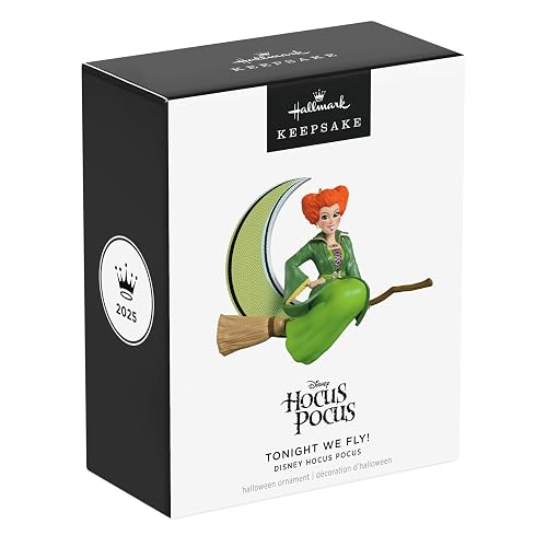 Hallmark - Adorno de Halloween 2025, Disney Hocus Pocus Tonight We Fly!, Decoraciones de Halloween