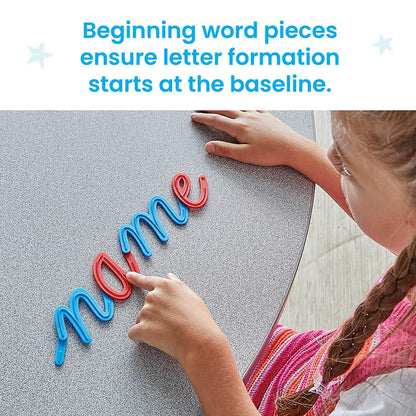 hand2mind Letras cursivas conectadas minúsculas, trazado táctil de letras, práctica de escritura cursiva del alfabeto, actividades de motricidad fina, suministros para educación en casa, manipulativos