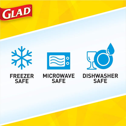 Glad To Go Food Storage Containers | Medium 24 oz Containers for Food Storage from Glad | Strong and Sturdy Rectangle Containers in Standard Size, 4 Count - 6 Pack