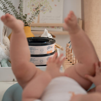 Recambio redondo Diaper Genie con fragancia Clean Laundry |Paquete de 3 |Con película continua, puede contener hasta 810 pañales de tamaño recién nacido