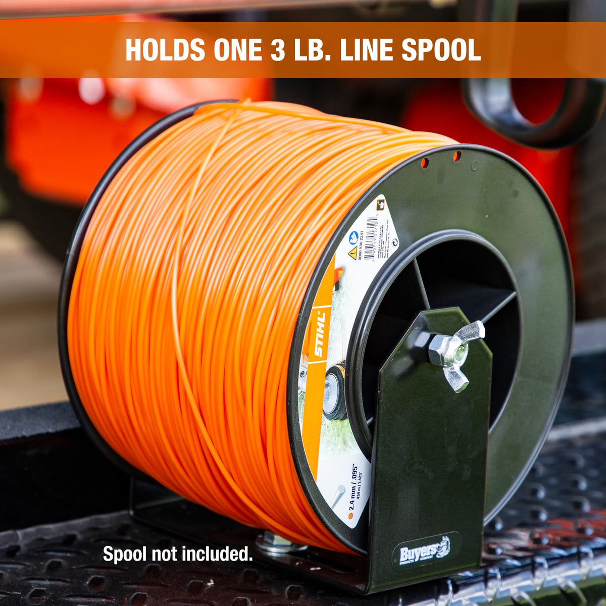 Buyers Products LT40 Weed Wacker - Soporte de línea de recortadora comercial con hardware de montaje y soporte de acero de perfil bajo soporta carretes de 3 libras, fabricado en los Estados Unidos,