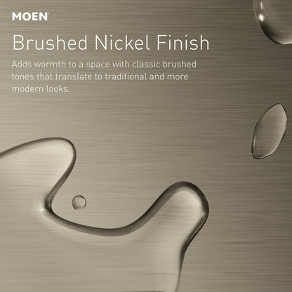 Moen Glenshire DN2692BN - Espejo de baño Giratorio sin Marco, níquel Cepillado, 26 x 22 Pulgadas, Espejo de Pared inclinable Ovalado