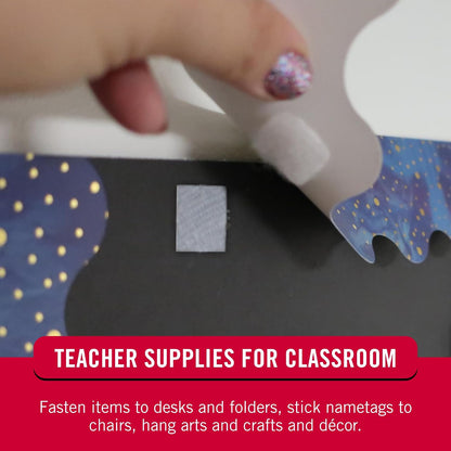 Velcro Brand Cuadrados de Montaje | 200 Unidades, 7/8 Pulgadas de Color Blanco | Gancho y Bucle calcomanía para Suministros para Profesores, organización de Oficina (30705)
