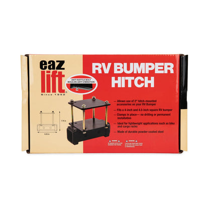 Camco Eaz-Lift - Enganche de Parachoques para Caravana y Caravana, Ideal para , estantes de Carga y más, se sujeta a Parachoques Cuadrados de 4 Pulgadas, no Requiere perforación para