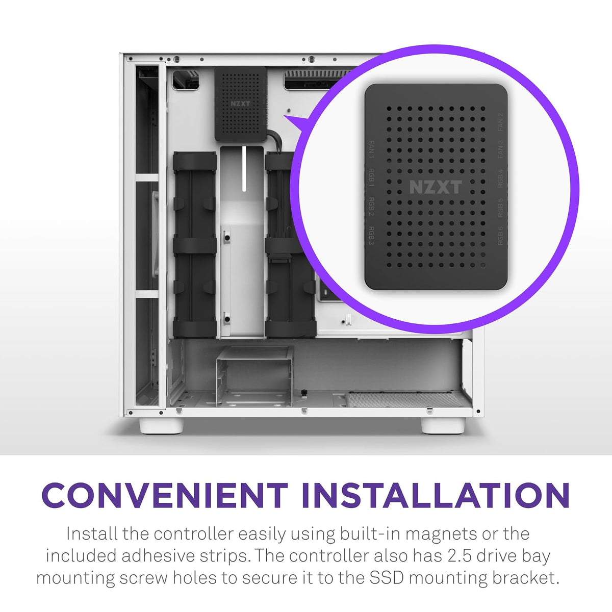 Nzxt RGB & Fan Controller AC-CRFR0-B1-6 canales de iluminación RGB - 3 canales de ventilador - Personalización de iluminación RGB - Negro