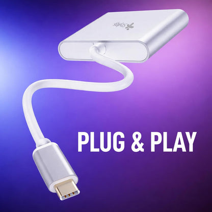 Hub 3 en 1 Adaptador Tipo C a HDMI, USB y Tipo C Stylos Tech