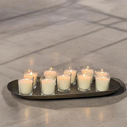 Stonebriar - Paquete de 48 velas votivas de vidrio transparente sin perfume de larga duración