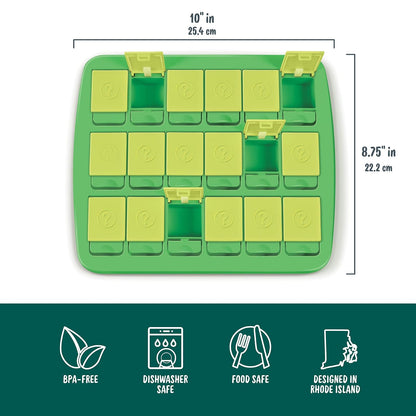Genuine Fred, Match UP Bandeja de Aperitivos con Memoria, Color Verde, para Viajes, Mide 10 x 8.7 Pulgadas