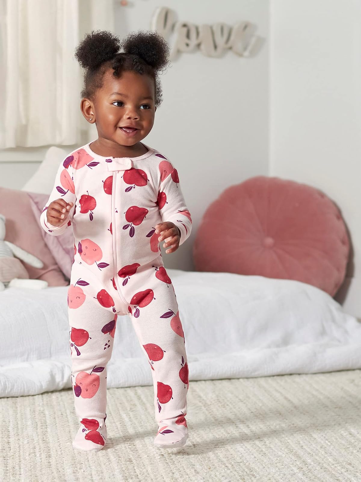 Gerber Paquete de 4 Pijamas con pies Mamelucos para bebés y niños pequeños para Bebé-Niñas