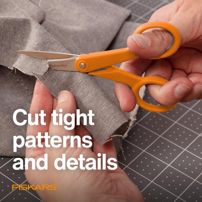 Fiskars 94817797 - Tijeras de micropunta, 12,7 cm, color naranja