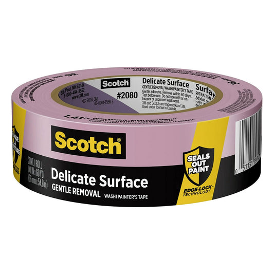 Scotch Cinta de Pintor Delicada 2080EL-36E | 1.4 pulg x 60 yds, 1 rollo, color púrpura, tecnología Edge-Lock