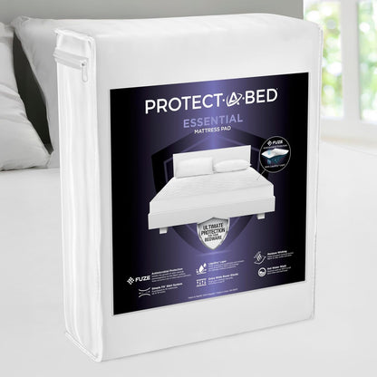 Protect-A-Bed - Colchón Esencial Queen, 100% Impermeable, Barrera contra ácaros, Transpirable y silenciosa, antimicrobiana, se Adapta a colchones de 11 a 18 Pulgadas