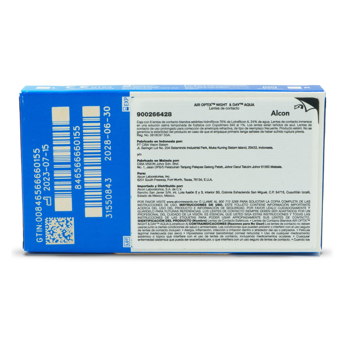 Air Optix Night & Day Aqua Lentes de contacto, 6 lentes, Dioptrías -0.75