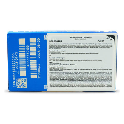 Air Optix Night & Day Aqua Lentes de contacto, 6 lentes, Dioptrías -0.75