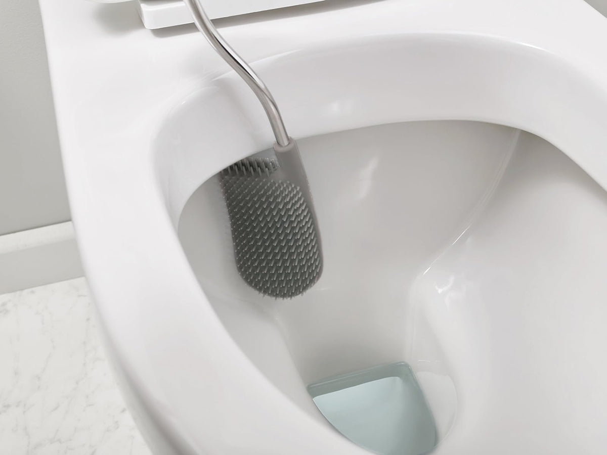 Joseph Joseph 70517 Flex Toilet Brush with Slim Holder Flexible Anti-Drip, Stainless Steel