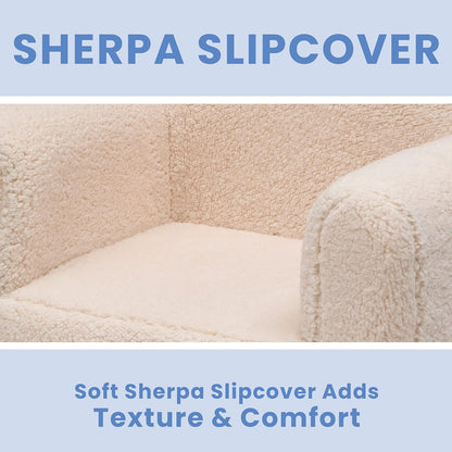 Delta Children Cozee - Silla Sherpa, Color Crema