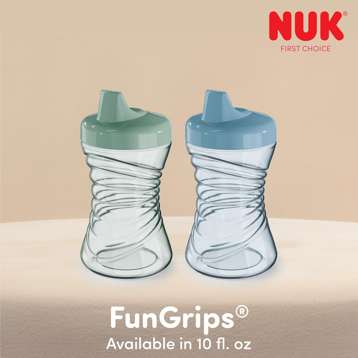 NUK First Choice Fun Grips - Taza de popote, 10 onzas, paquete de 3