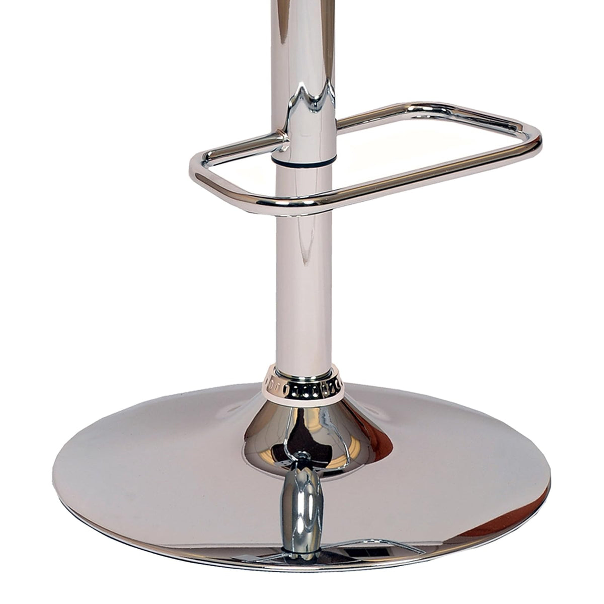 Armen Living London - Taburete de Bar Giratorio de Piel sintético Moderno de Mediados de Siglo, para mostrador de Isla de Cocina, Altura de Asiento Ajustable de 24 a 33 Pulgadas, Color Crema